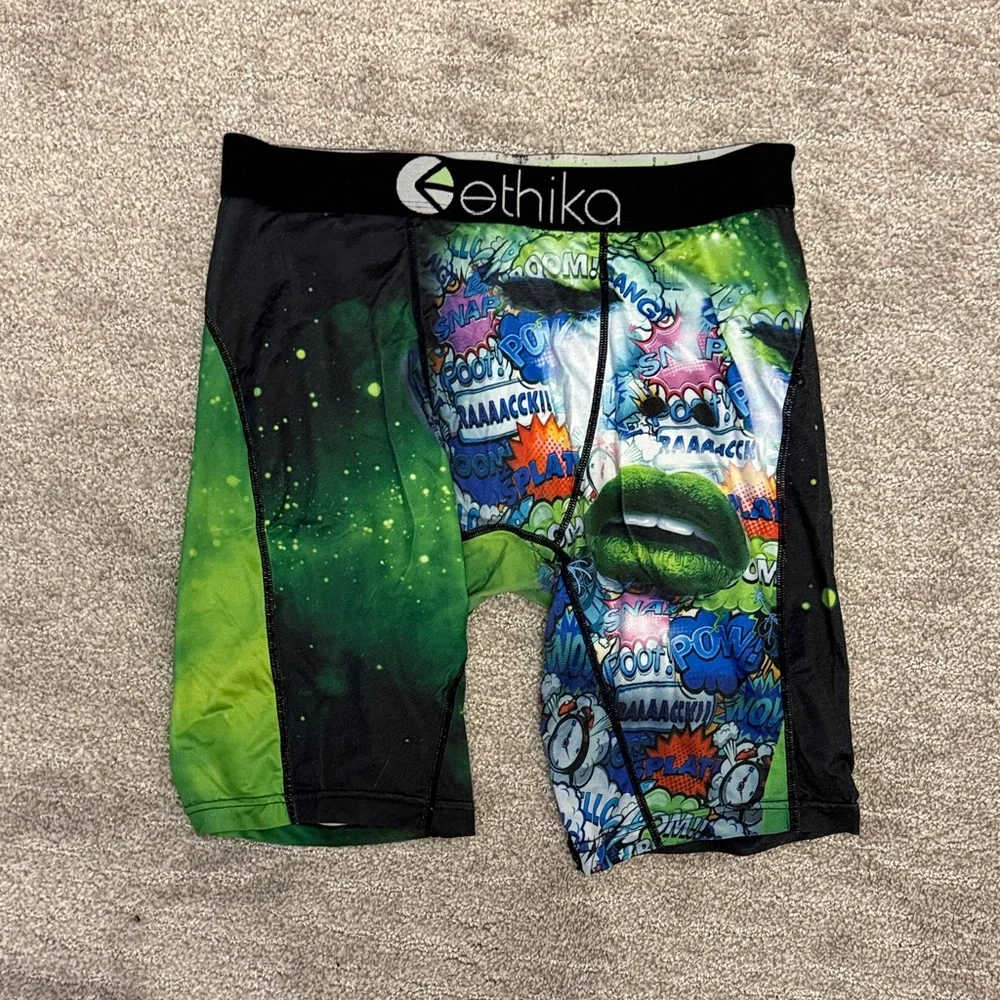 Ethika Comic Pop Art Boxer Briefs - Green and Black